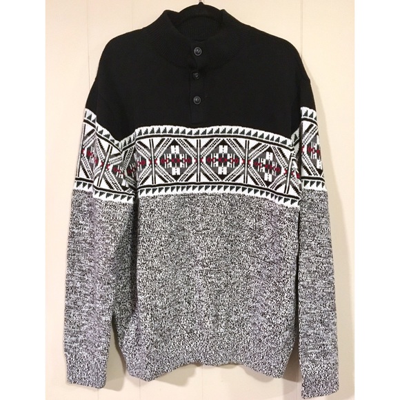 Chaps Other - NWT Chaps black fairisle print Lead Table Sweater